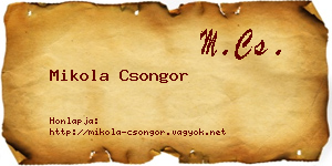 Mikola Csongor névjegykártya