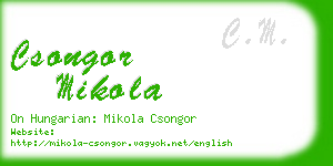 csongor mikola business card
